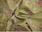 Printed Cotton Lawn Fabric - Floral green bloom